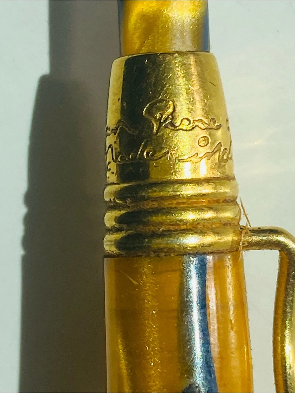 90s Jean Pierre Lepine Indigo Rollerball Pen Gold And Tortoise Shell